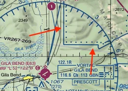 What is the dotted outlined area northeast of Gila Bend Airport, near area 3?